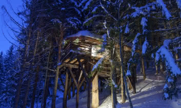 Cabanes entre Terre et Ciel - Extérieur en hiver de la Cabane Mont-Blanc