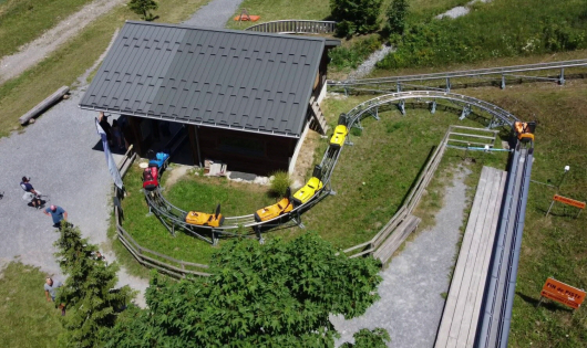 Vue aérienne de la luge sur rails